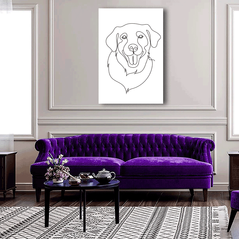One line art Pet Drawing - Custom Pet Portrait